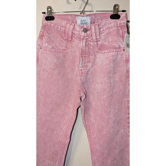 NWT BGD urban outfitters pink jeans high rise Cowboy Jeans Size 24 - Picture 8 of 11